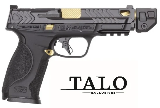 M&P9 M2.0 Metal 9mm 4.9″ NTS Gold/Blk 17&23 TALO