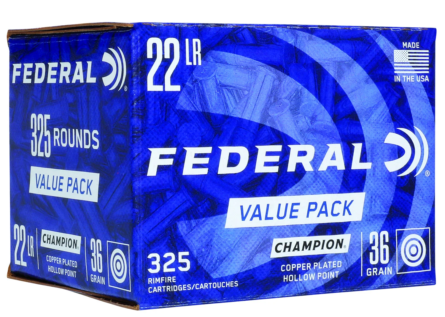 Federal .22 LR 36gr HP Brass – 325rd