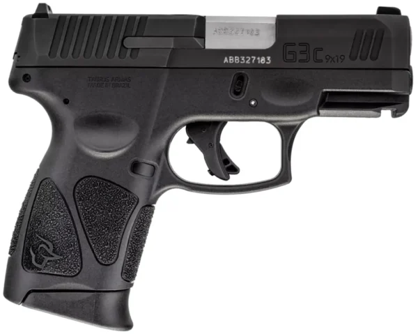 Taurus 1G3C93110 G3C  Compact Frame 9mm Luger 10+1 3.26" Matte Stainless Steel Barrel, Matte Black Tenifer Serrated Steel Slide, Black Polymer Frame w/Picatinny Rail, Black Polymer Grip, Right Hand