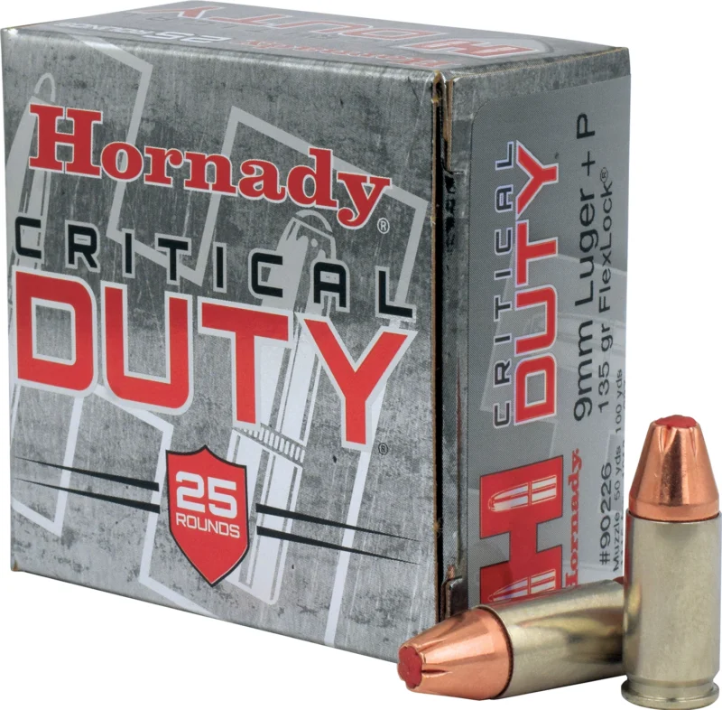 Hornady 9mm Luger 135gr CRITICAL DUTY Nickel – 25rd