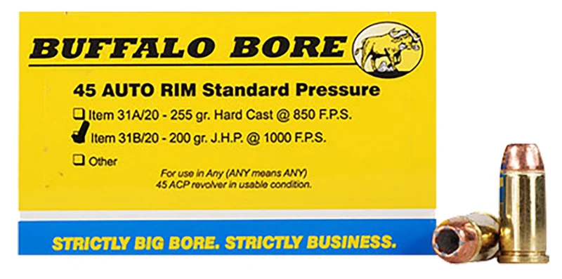 Buffalo-Bore .45 ACP 200gr Brass – 20rd