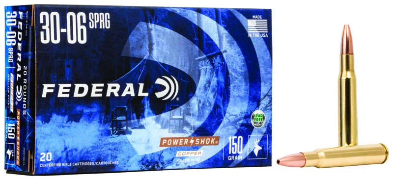 Federal 308150LFA Power-Shok Copper 308Win 150gr Copper Hollow Point 20 Per Box/10 Case