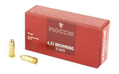 Fiocchi .25 ACP 50gr FMJ Brass – 50rd