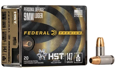 Federal 9mm Luger 147gr HST Brass – 20rd